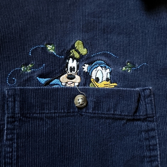 Vintage Disney Mickey Unlimited Embroidered Corduroy Button Down Sz 14W/16W - Picture 5 of 7